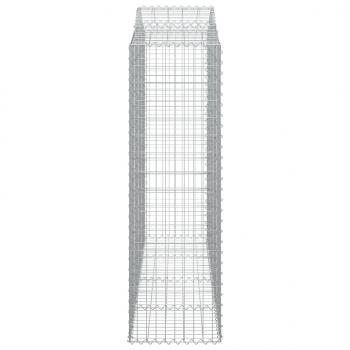 Gabionen mit Hochbogen 7 Stk. 200x50x160/180cm Verzinktes Eisen
