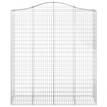 Gabionen mit Hochbogen 5 Stk. 200x50x220/240cm Verzinktes Eisen