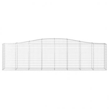 Gabionen mit Hochbogen 5 Stk. 400x50x100/120cm Verzinktes Eisen