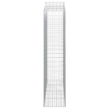 Gabionen mit Hochbogen 3 Stk. 200x50x220/240cm Verzinktes Eisen