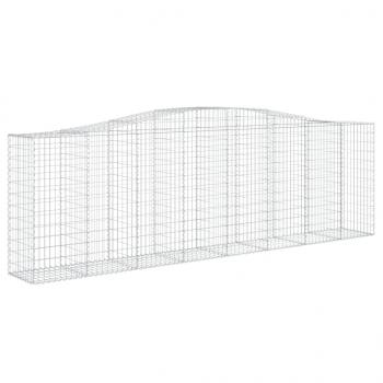 Gabionen mit Hochbogen 5 Stk. 400x50x120/140cm Verzinktes Eisen
