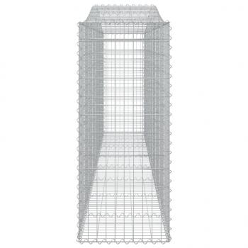 Gabionen mit Hochbogen 15 Stk 400x50x120/140cm Verzinktes Eisen