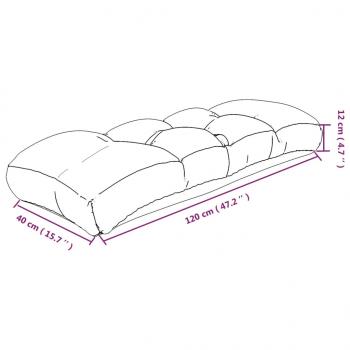 Palettenkissen Blattmuster 120x40x12 cm Stoff