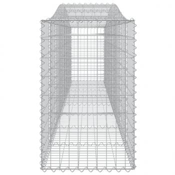 Gabionen mit Hochbogen 7 Stk. 400x50x80/100cm Verzinktes Eisen
