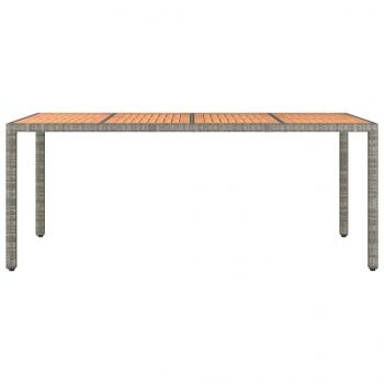 Gartentisch mit Holzplatte Grau Poly Rattan & Massivholz Akazie