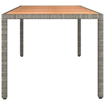 Gartentisch mit Holzplatte Grau Poly Rattan & Massivholz Akazie