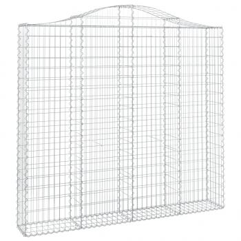Gabionen mit Hochbogen 2 Stk. 200x30x180/200cm Verzinktes Eisen