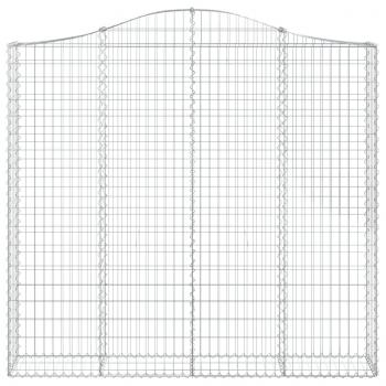 Gabionen mit Hochbogen 2 Stk. 200x30x180/200cm Verzinktes Eisen
