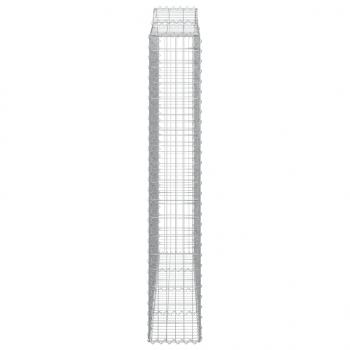 Gabionen mit Hochbogen 2 Stk. 200x30x180/200cm Verzinktes Eisen