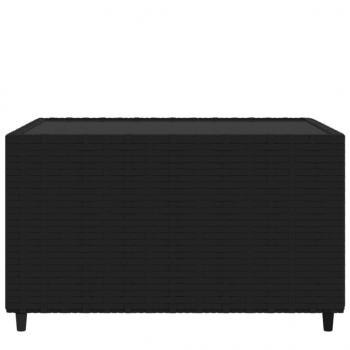 Garten-Couchtisch Quadratisch Schwarz 50x50x30 cm Poly Rattan