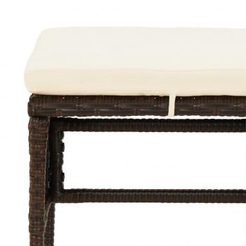 6-tlg. Garten-Lounge-Set mit Kissen Braun Poly Rattan