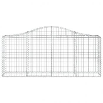 Gabionen mit Hochbogen 10 Stk. 200x30x80/100cm Verzinktes Eisen