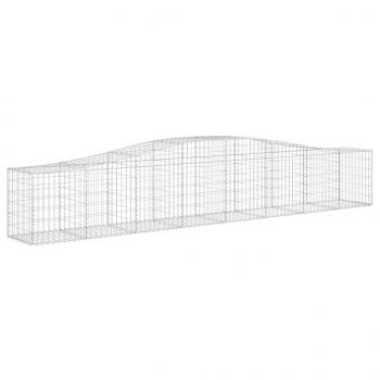 Gabionen mit Hochbogen 10 Stk. 400x50x60/80cm Verzinktes Eisen