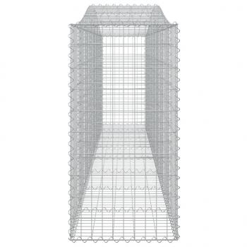 Gabionen mit Hochbogen 3 Stk. 400x50x100/120cm Verzinktes Eisen