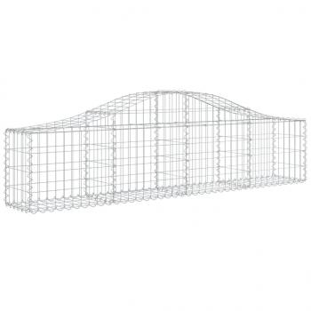 Gabionen mit Hochbogen 3 Stk. 200x30x40/60 cm Verzinktes Eisen