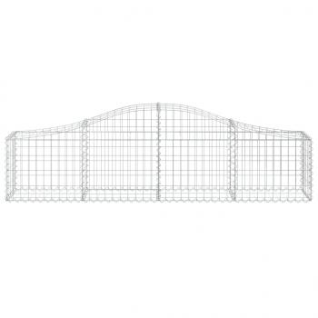 Gabionen mit Hochbogen 3 Stk. 200x30x40/60 cm Verzinktes Eisen