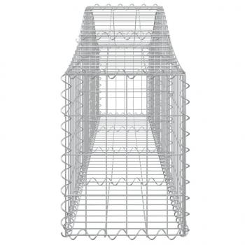 Gabionen mit Hochbogen 3 Stk. 200x30x40/60 cm Verzinktes Eisen