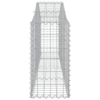 Gabionen mit Hochbogen 2 Stk. 200x30x60/80 cm Verzinktes Eisen
