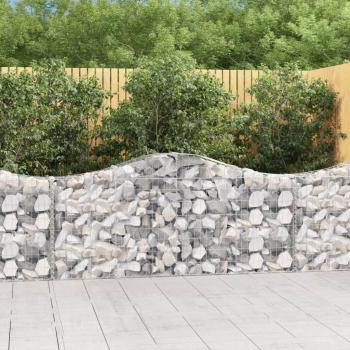 ARDEBO.de - Gabionen mit Hochbogen 20 Stk. 200x30x80/100cm Verzinktes Eisen