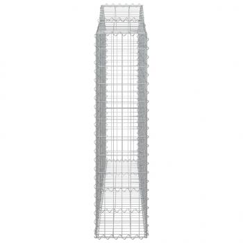 Gabionen mit Hochbogen 3 Stk. 200x30x120/140cm Verzinktes Eisen