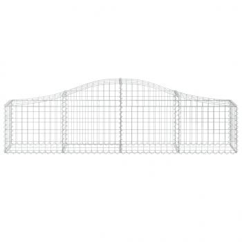 Gabionen mit Hochbogen 7 Stk. 200x30x40/60 cm Verzinktes Eisen
