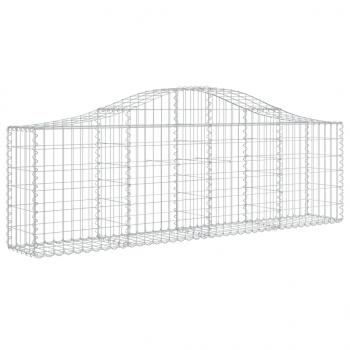Gabionen mit Hochbogen 12 Stk. 200x30x60/80 cm Verzinktes Eisen