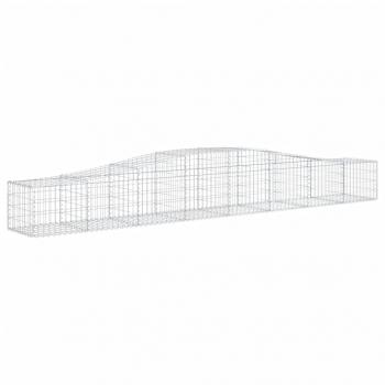 Gabionen mit Hochbogen 7 Stk. 400x50x40/60cm Verzinktes Eisen