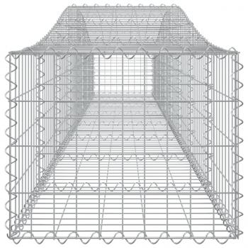 Gabionen mit Hochbogen 3 Stk. 400x50x40/60cm Verzinktes Eisen