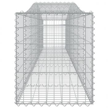 Gabionen mit Hochbogen 2 Stk. 400x50x60/80 cm Verzinktes Eisen