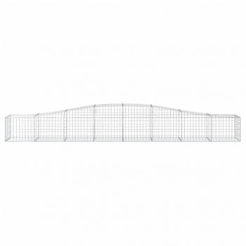 Gabionen mit Hochbogen 9 Stk. 400x50x40/60cm Verzinktes Eisen