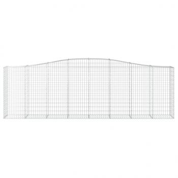 Gabionen mit Hochbogen 20 Stk 400x50x120/140cm Verzinktes Eisen