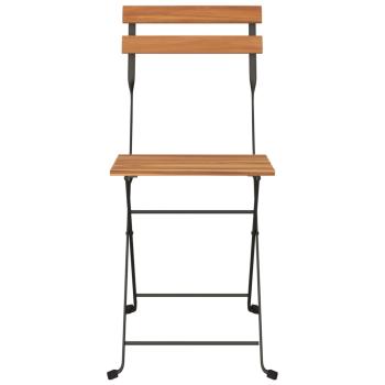 Bistrostühle 8 Stk. Klappbar Massivholz Teak und Stahl