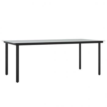 7-tlg. Garten-Essgruppe mit Kissen Schwarz Poly Rattan