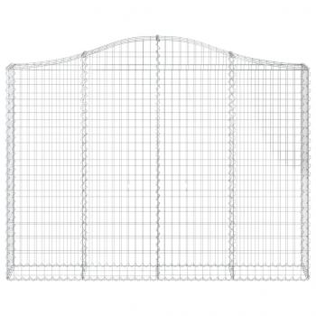 Gabionen mit Hochbogen 2 Stk. 200x30x140/160cm Verzinktes Eisen