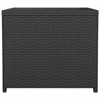 Beistelltisch mit Glasplatte Schwarz Poly Rattan & Hartglas