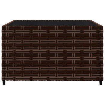 3-tlg. Garten-Lounge-Set mit Kissen Braun Poly Rattan
