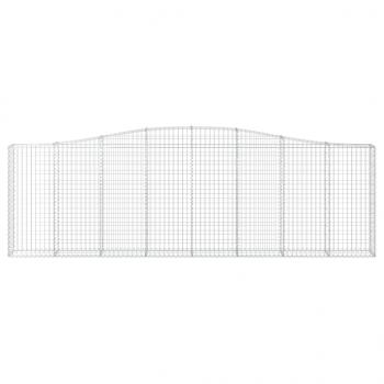 Gabionen mit Hochbogen 5 Stk. 400x30x120/140cm Verzinktes Eisen