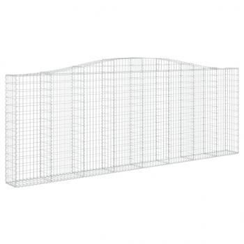 Gabionen mit Hochbogen 6 Stk. 400x30x140/160cm Verzinktes Eisen