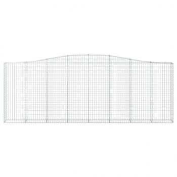 Gabionen mit Hochbogen 6 Stk. 400x30x140/160cm Verzinktes Eisen