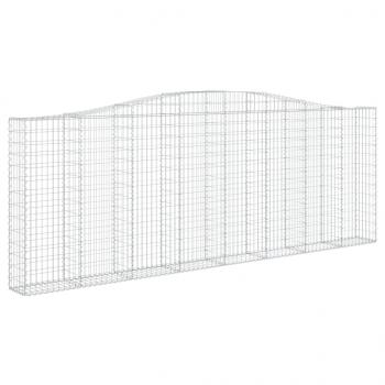 Gabionen mit Hochbogen 8 Stk. 400x30x140/160cm Verzinktes Eisen