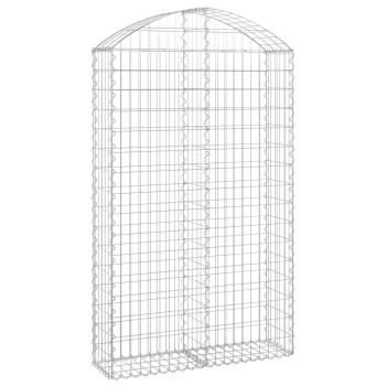 Gabione mit Hochbogen 100x30x160/180 cm Verzinktes Eisen