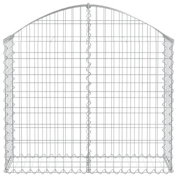 Gabione mit Hochbogen 100x30x80/100 cm Verzinktes Eisen