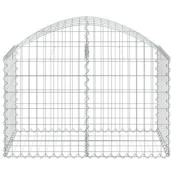 Gabione mit Hochbogen 100x50x60/80 cm Verzinktes Eisen