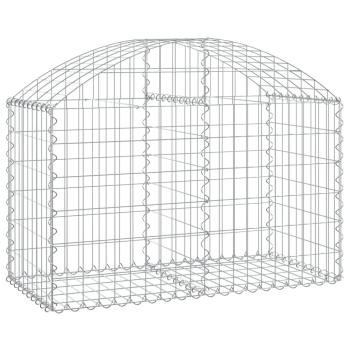 Gabione mit Hochbogen 100x50x60/80 cm Verzinktes Eisen