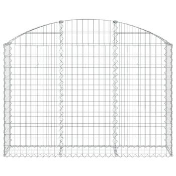 Gabione mit Hochbogen 150x30x100/120 cm Verzinktes Eisen