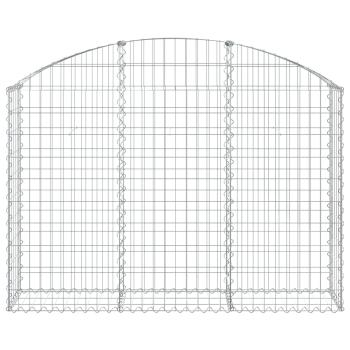 Gabione mit Hochbogen 150x30x100/120 cm Verzinktes Eisen