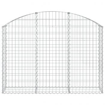 Gabione mit Hochbogen 150x30x100/120 cm Verzinktes Eisen