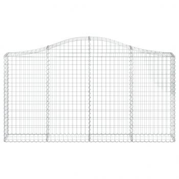 Gabionen mit Hochbogen 30Stk. 200x30x100/120cm Verzinktes Eisen