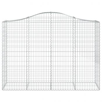Gabionen mit Hochbogen 15Stk. 200x50x140/160cm Verzinktes Eisen