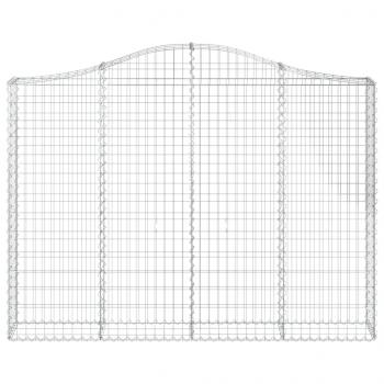 Gabionen mit Hochbogen 3 Stk. 200x30x140/160cm Verzinktes Eisen